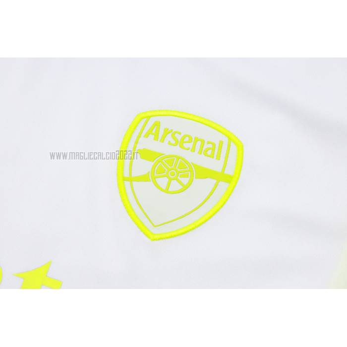 Tuta da Track del Arsenal Manga Corta 2023-2024 Blanco - Pantalon Corto
